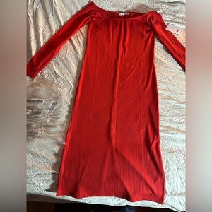 Red cotton dress